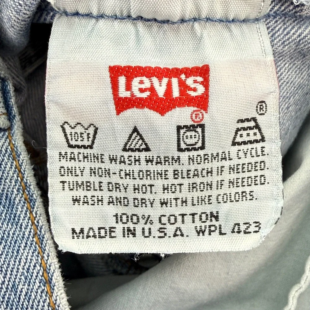 Levis 501-0193 Mens‎ Vintage 1996 Made in USA Light Wash Straight Jeans 34x32